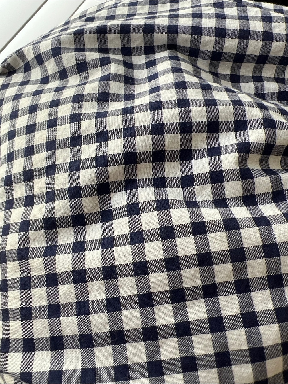 Nation LTD Navy and White Gingham Puff-Sleeve Blouse - Picture 4 of 4